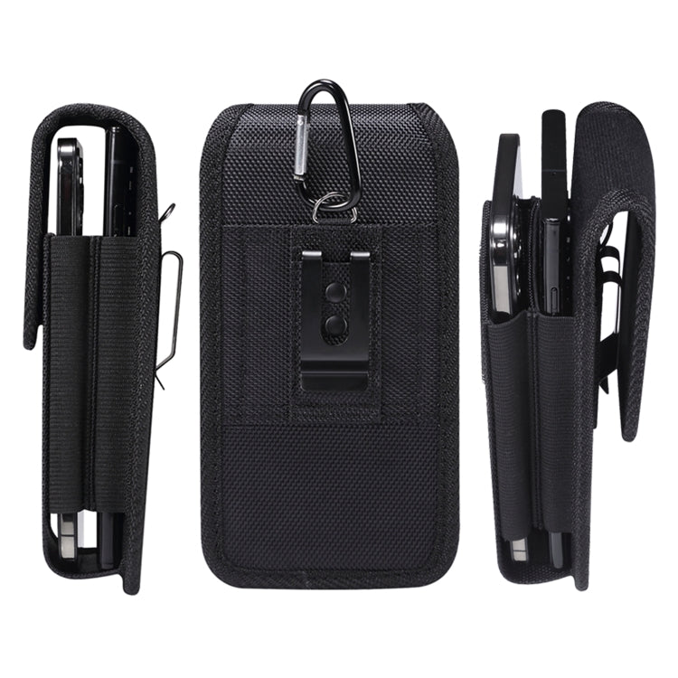 For 6.5-6.9 inch Smartphones Vertical Double Grid Oxford Cloth Phone Case(Black) - Cloth Bag by PMC Jewellery | Online Shopping South Africa | PMC Jewellery | Buy Now Pay Later Mobicred