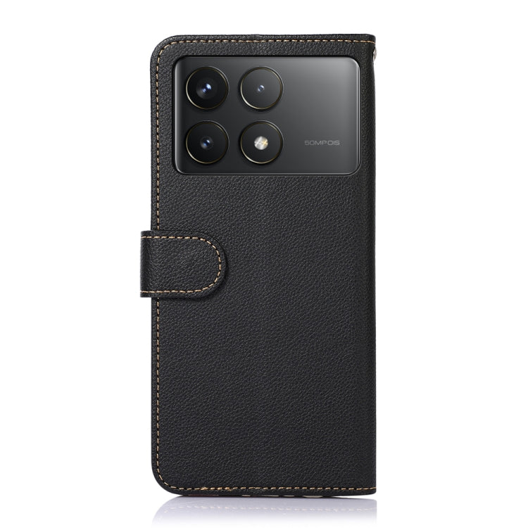 For Xiaomi Redmi K70 5G / K70 Pro 5G KHAZNEH Litchi Texture Leather RFID Phone Case(Black) - Xiaomi Cases by PMC Jewellery | Online Shopping South Africa | PMC Jewellery | Buy Now Pay Later Mobicred