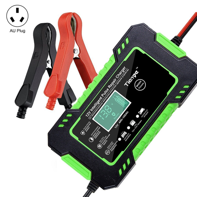 Motorcycle / Car Battery Smart Charger with LCD Screen, Plug Type:AU Plug - Battery Charger by PMC TechLife | Online Shopping South Africa | PMC TechLife | Buy Now Pay Later Mobicred