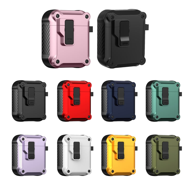 For AirPods 1 / 2 Eagle Shockproof Earphone Protective Case with Switch(Black) - For AirPods 1/2 by PMC Jewellery | Online Shopping South Africa | PMC Jewellery | Buy Now Pay Later Mobicred