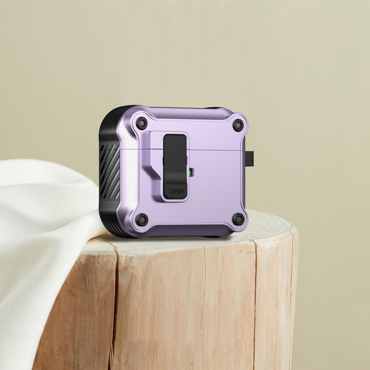 For AirPods 3 Eagle Shockproof Earphone Protective Case with Switch(Purple) - For AirPods 3 by PMC Jewellery | Online Shopping South Africa | PMC Jewellery | Buy Now Pay Later Mobicred