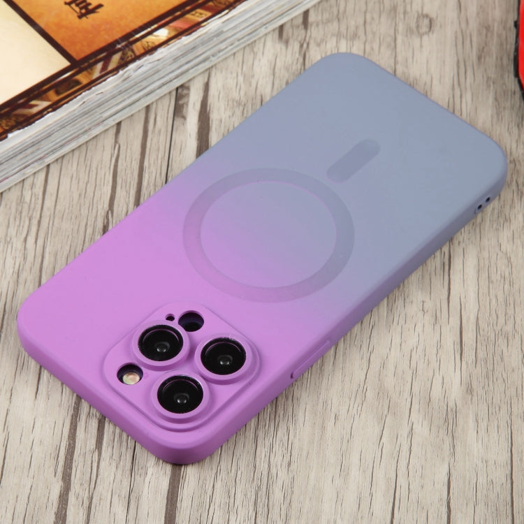 For iPhone 14 Liquid TPU Silicone Gradient MagSafe Phone Case(Purple) - iPhone 14 Cases by PMC TechLife | Online Shopping South Africa | PMC TechLife