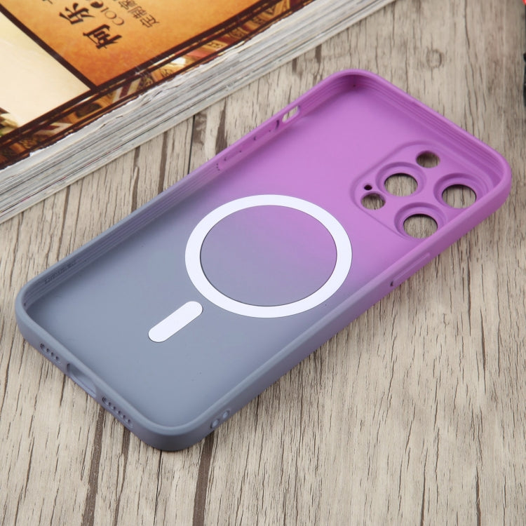 For iPhone 14 Liquid TPU Silicone Gradient MagSafe Phone Case(Purple) - iPhone 14 Cases by PMC TechLife | Online Shopping South Africa | PMC TechLife