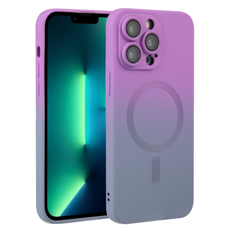 For iPhone 13 Pro Max Liquid TPU Silicone Gradient MagSafe Phone Case(Purple) - iPhone 13 Pro Max Cases by PMC TechLife | Online Shopping South Africa | PMC TechLife