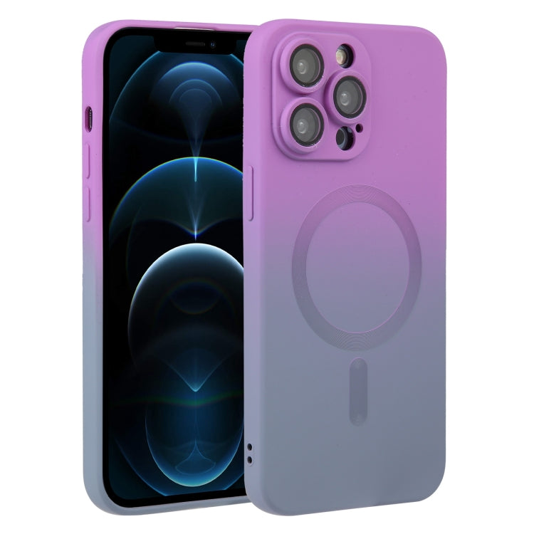 For iPhone 12 Pro Max Liquid TPU Silicone Gradient MagSafe Phone Case(Purple) - iPhone 12 Pro Max Cases by PMC TechLife | Online Shopping South Africa | PMC TechLife