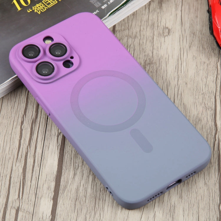 For iPhone 12 Pro Max Liquid TPU Silicone Gradient MagSafe Phone Case(Purple) - iPhone 12 Pro Max Cases by PMC TechLife | Online Shopping South Africa | PMC TechLife