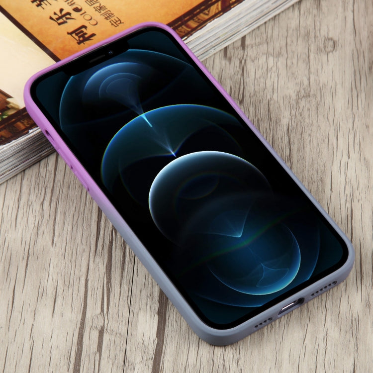 For iPhone 12 Pro Max Liquid TPU Silicone Gradient MagSafe Phone Case(Purple) - iPhone 12 Pro Max Cases by PMC TechLife | Online Shopping South Africa | PMC TechLife