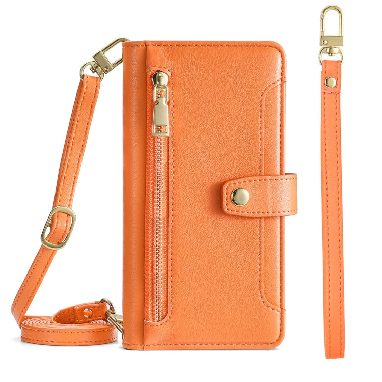 For Huawei P Smart Z / Enjoy 10 Plus Sheep Texture Cross-body Zipper Wallet Leather Phone Case(Orange) - Huawei Cases by PMC TechLife | Online Shopping South Africa | PMC TechLife | Buy Now Pay Later Mobicred