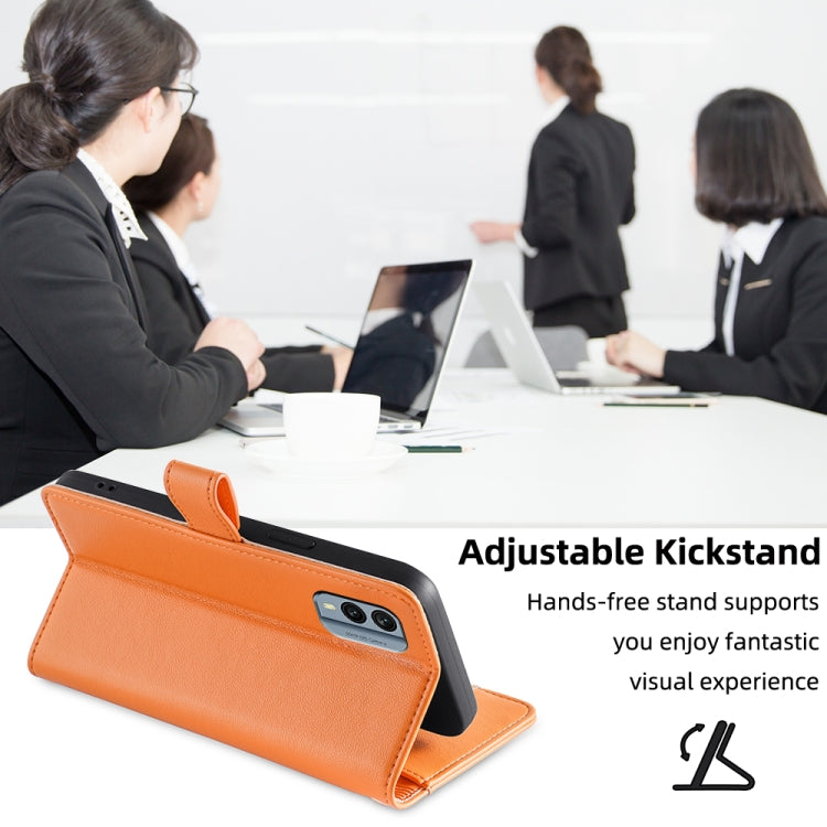 For Nokia X30 5G Sheep Texture Cross-body Zipper Wallet Leather Phone Case(Orange) - Nokia Cases by PMC TechLife | Online Shopping South Africa | PMC TechLife | Buy Now Pay Later Mobicred