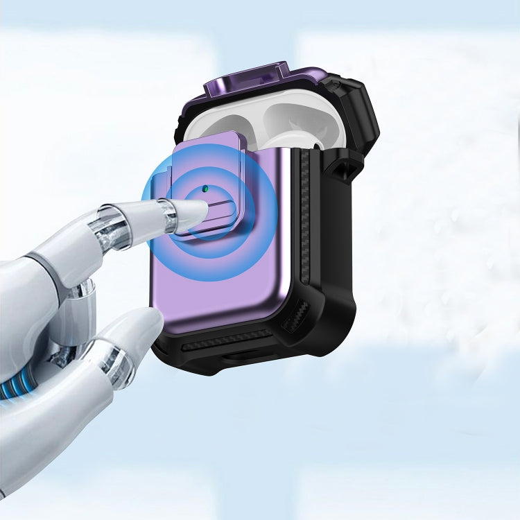 For AirPods 1 / 2 TPU + PC Shockproof Earphone Protective Case with Switch(Red) - free shipping - PMC Jewellery - Order now!