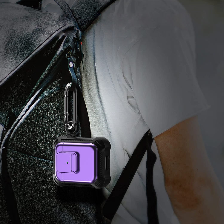 For AirPods 1 / 2 TPU + PC Shockproof Earphone Protective Case with Switch(Army Green) - For AirPods 1/2 by PMC Jewellery | Online Shopping South Africa | PMC Jewellery | Buy Now Pay Later Mobicred