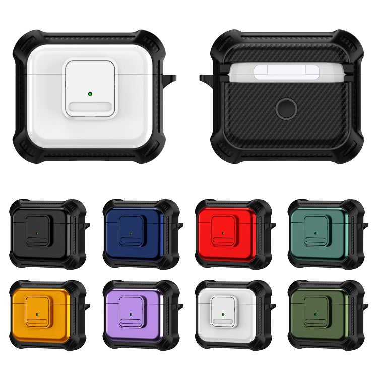 For AirPods 3 TPU + PC Shockproof Earphone Protective Case with Switch(Black) - For AirPods 3 by PMC Jewellery | Online Shopping South Africa | PMC Jewellery | Buy Now Pay Later Mobicred