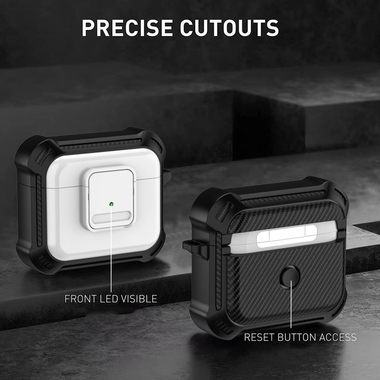 For AirPods 3 TPU + PC Shockproof Earphone Protective Case with Switch(Black) - For AirPods 3 by PMC Jewellery | Online Shopping South Africa | PMC Jewellery | Buy Now Pay Later Mobicred
