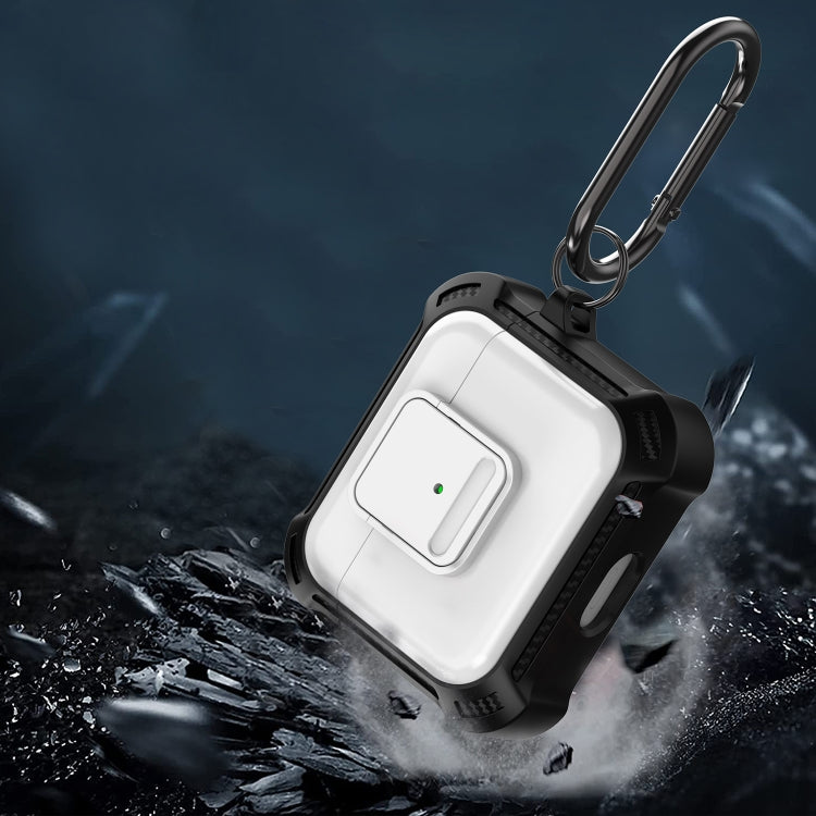 For AirPods 3 TPU + PC Shockproof Earphone Protective Case with Switch(Black) - For AirPods 3 by PMC Jewellery | Online Shopping South Africa | PMC Jewellery | Buy Now Pay Later Mobicred