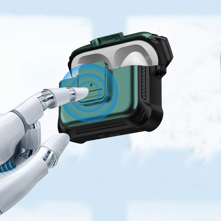 For AirPods Pro TPU + PC Shockproof Earphone Protective Case with Switch(White) - For AirPods Pro by PMC Jewellery | Online Shopping South Africa | PMC Jewellery | Buy Now Pay Later Mobicred