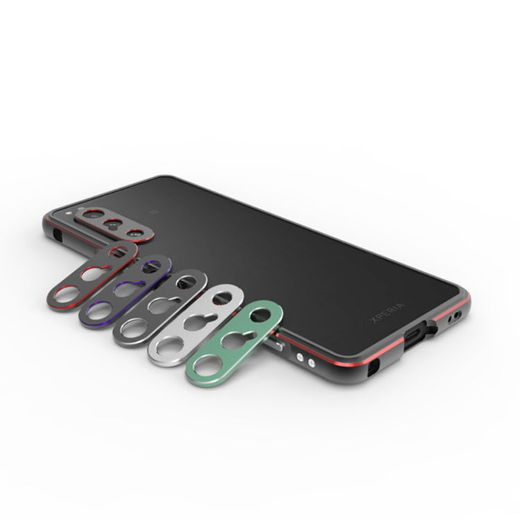 For Sony Xperia 5 ��� Aurora Series Lens Protector + Metal Frame Phone Case(Green+Silver) - Sony Cases by PMC TechLife | Online Shopping South Africa | PMC TechLife | Buy Now Pay Later Mobicred