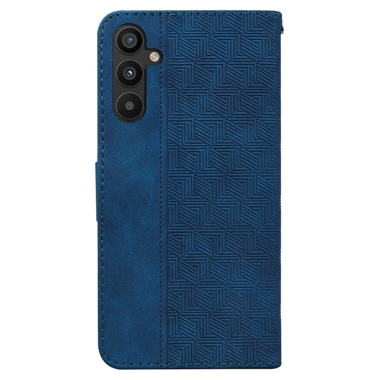 For Samsung Galaxy A54 5G Geometric Embossed Flip Leather Phone Case(Blue) - Galaxy Phone Cases by PMC TechLife | Online Shopping South Africa | PMC TechLife