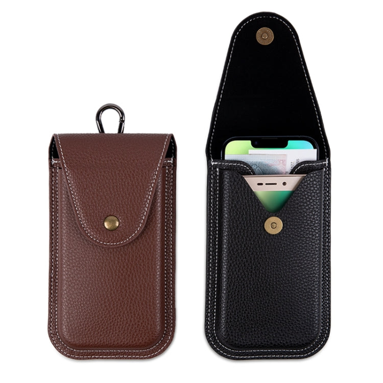 For 6.7 inch Mobile Phone PU Waist Bag(Brown) -  by PMC TechLife | Online Shopping South Africa | PMC TechLife