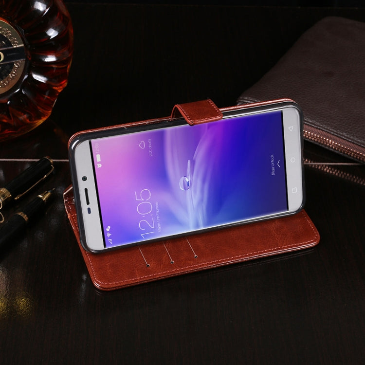 For Blackview R7 idewei Crazy Horse Texture Horizontal Flip Leather Case with Holder & Card Slots & Wallet(Black) - More Brand by idewei | Online Shopping South Africa | PMC TechLife | Buy Now Pay Later Mobicred