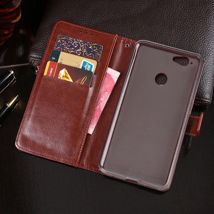 For Blackview R7 idewei Crazy Horse Texture Horizontal Flip Leather Case with Holder & Card Slots & Wallet(Brown) - More Brand by idewei | Online Shopping South Africa | PMC TechLife | Buy Now Pay Later Mobicred