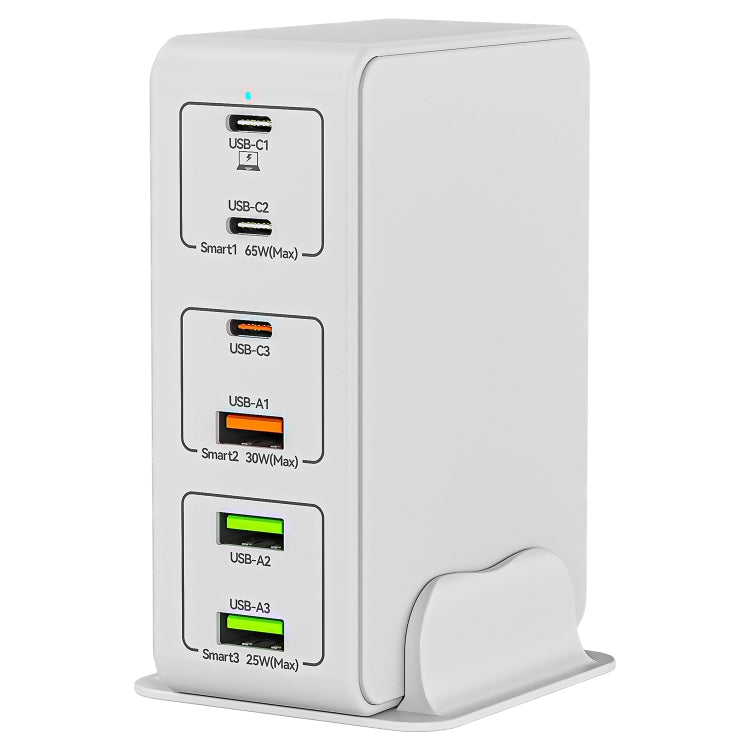 818H 120W Type-C + USB 6-Ports Desktop Fast Charger, Plug Type:AU Plug(White) - Multifunction Charger by PMC Jewellery | Online Shopping South Africa | PMC Jewellery | Buy Now Pay Later Mobicred