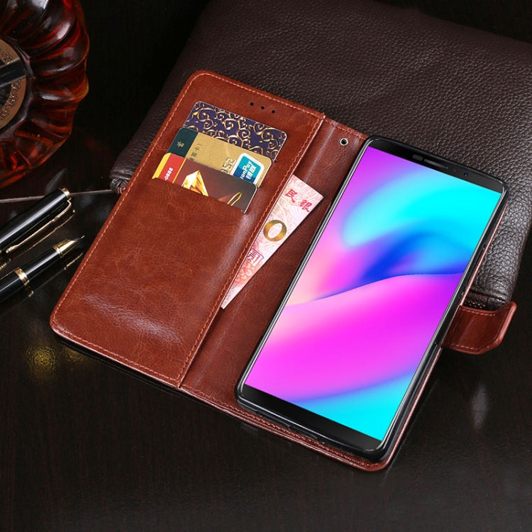 For Cubot J3 idewei Crazy Horse Texture Horizontal Flip Leather Case with Holder & Card Slots & Wallet(White) - free shipping - PMC Jewellery - Order now!