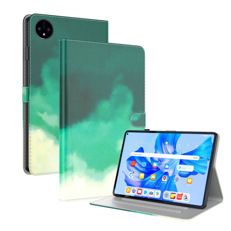 For Huawei MatePad Pro 11 2022 Watercolor Pattern Flip Leather Tablet Case(Cyan Green) - Huawei by PMC TechLife | Online Shopping South Africa | PMC TechLife | Buy Now Pay Later Mobicred