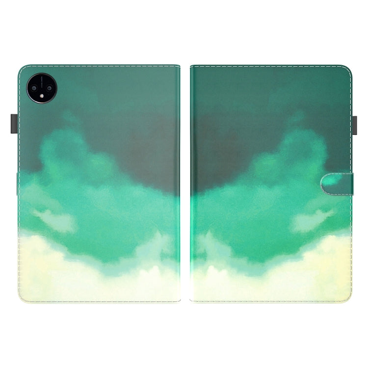 For Huawei MatePad Pro 11 2022 Watercolor Pattern Flip Leather Tablet Case(Cyan Green) - Huawei by PMC TechLife | Online Shopping South Africa | PMC TechLife | Buy Now Pay Later Mobicred