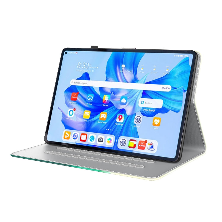 For Huawei MatePad Pro 11 2022 Watercolor Pattern Flip Leather Tablet Case(Cyan Green) - Huawei by PMC TechLife | Online Shopping South Africa | PMC TechLife | Buy Now Pay Later Mobicred