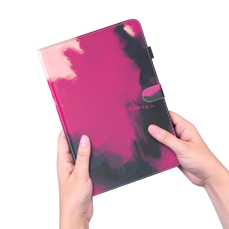For Huawei MatePad SE Watercolor Pattern Flip Leather Tablet Case(Berry Color) - Huawei by PMC TechLife | Online Shopping South Africa | PMC TechLife | Buy Now Pay Later Mobicred