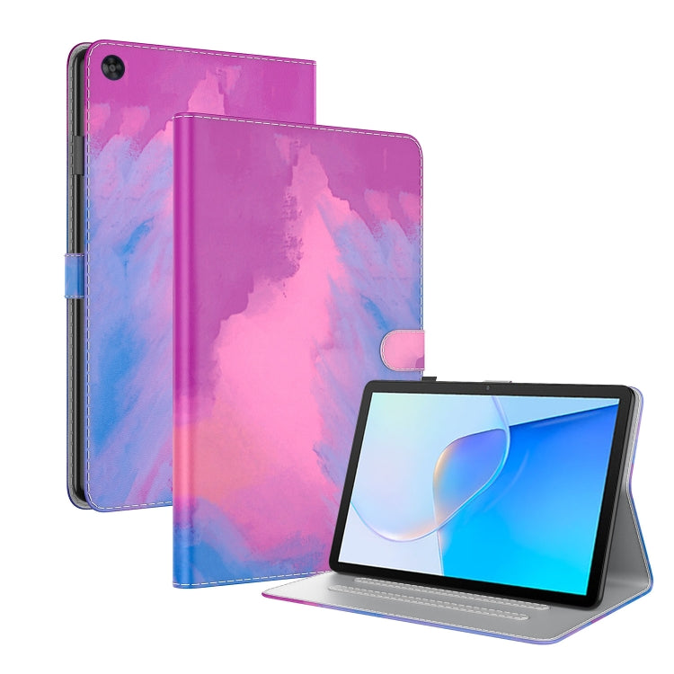 For Huawei MatePad SE Watercolor Pattern Flip Leather Tablet Case(Purple Red) - Huawei by PMC TechLife | Online Shopping South Africa | PMC TechLife | Buy Now Pay Later Mobicred
