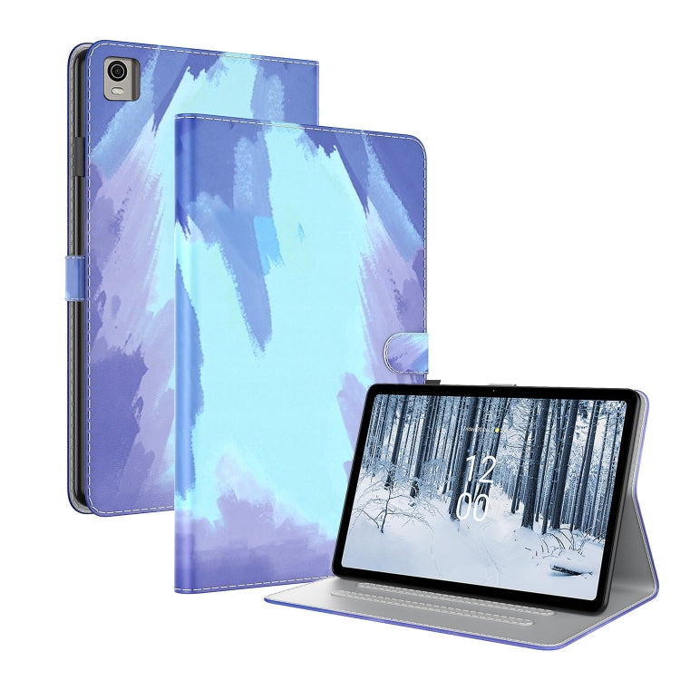 For Nokia T21 Watercolor Pattern Flip Leather Tablet Case(Winter Snow) - Nokia by PMC TechLife | Online Shopping South Africa | PMC TechLife | Buy Now Pay Later Mobicred