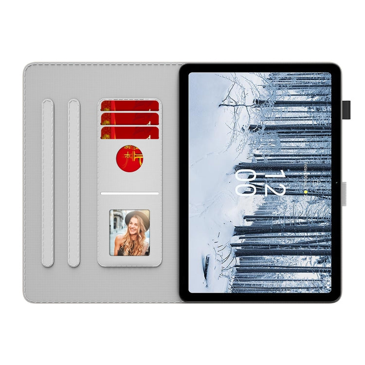 For Nokia T21 Watercolor Pattern Flip Leather Tablet Case(Winter Snow) - Nokia by PMC TechLife | Online Shopping South Africa | PMC TechLife | Buy Now Pay Later Mobicred