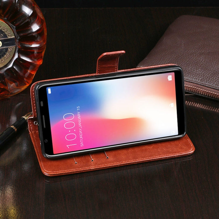For Doogee X55 idewei  Crazy Horse Texture Horizontal Flip Leather Case with Holder & Card Slots & Wallet(Black) - More Brand by idewei | Online Shopping South Africa | PMC TechLife | Buy Now Pay Later Mobicred