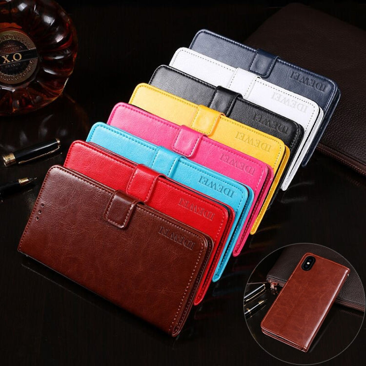 For Doogee X55 idewei  Crazy Horse Texture Horizontal Flip Leather Case with Holder & Card Slots & Wallet(Black) - More Brand by idewei | Online Shopping South Africa | PMC TechLife | Buy Now Pay Later Mobicred