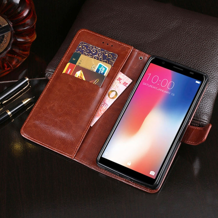 For Doogee X55 idewei  Crazy Horse Texture Horizontal Flip Leather Case with Holder & Card Slots & Wallet(Dark Blue) - More Brand by idewei | Online Shopping South Africa | PMC TechLife | Buy Now Pay Later Mobicred