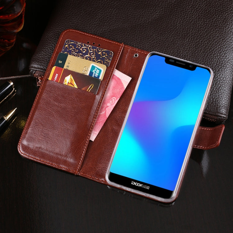 For Doogee X70 idewei  Crazy Horse Texture Horizontal Flip Leather Case with Holder & Card Slots & Wallet(Dark Blue) - More Brand by idewei | Online Shopping South Africa | PMC TechLife | Buy Now Pay Later Mobicred