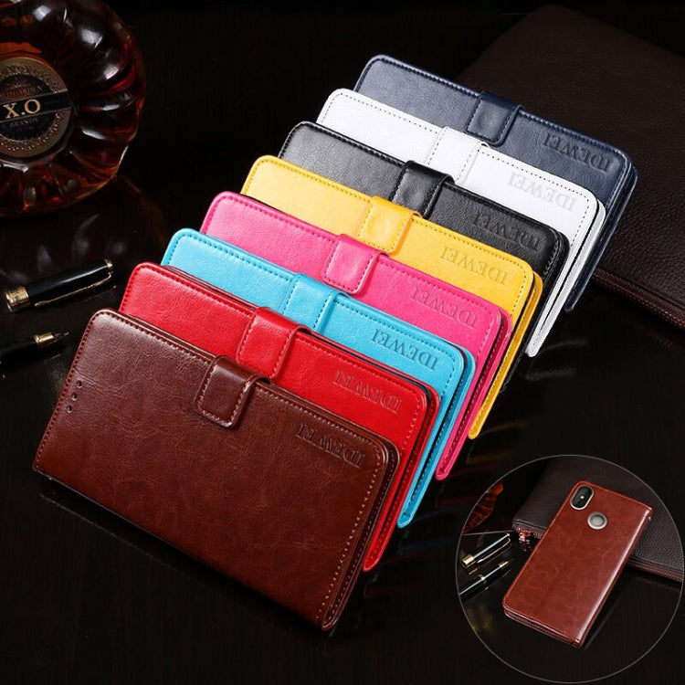 For Doogee X70 idewei  Crazy Horse Texture Horizontal Flip Leather Case with Holder & Card Slots & Wallet(White) - More Brand by idewei | Online Shopping South Africa | PMC TechLife | Buy Now Pay Later Mobicred