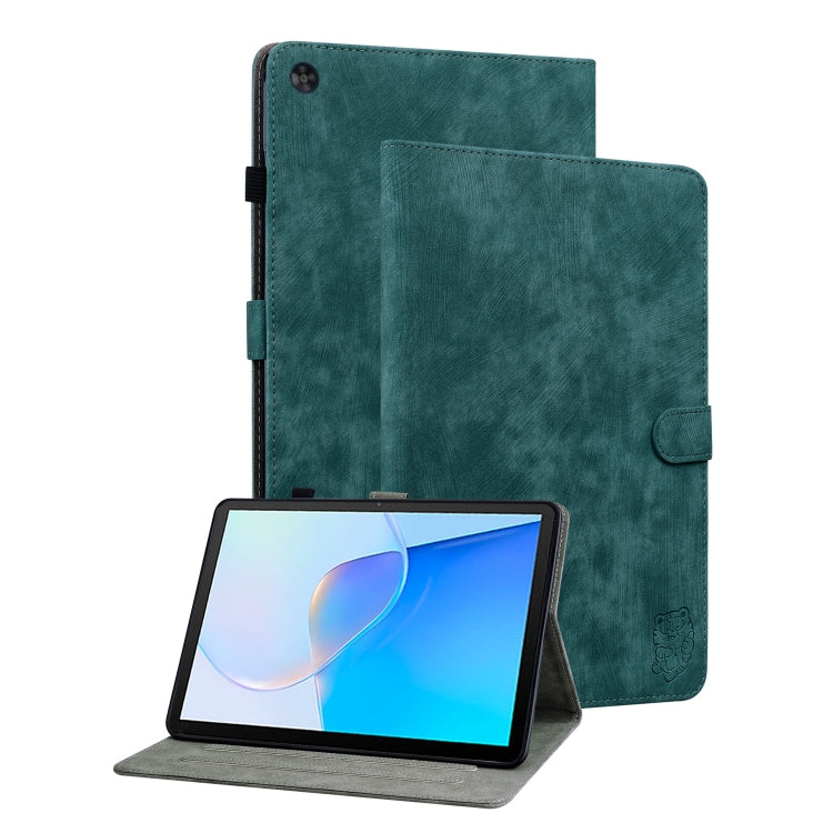 For Huawei MatePad SE Tiger Pattern Flip Leather Tablet Case(Dark Green) - Huawei by PMC TechLife | Online Shopping South Africa | PMC TechLife | Buy Now Pay Later Mobicred