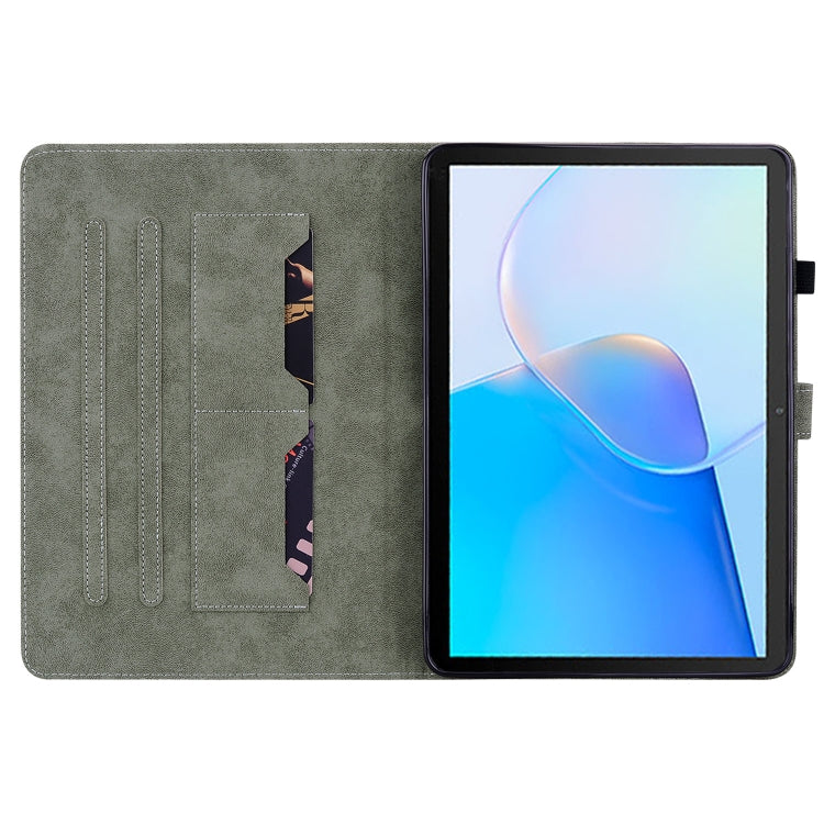 For Huawei MatePad SE Tiger Pattern Flip Leather Tablet Case(Dark Green) - Huawei by PMC TechLife | Online Shopping South Africa | PMC TechLife | Buy Now Pay Later Mobicred
