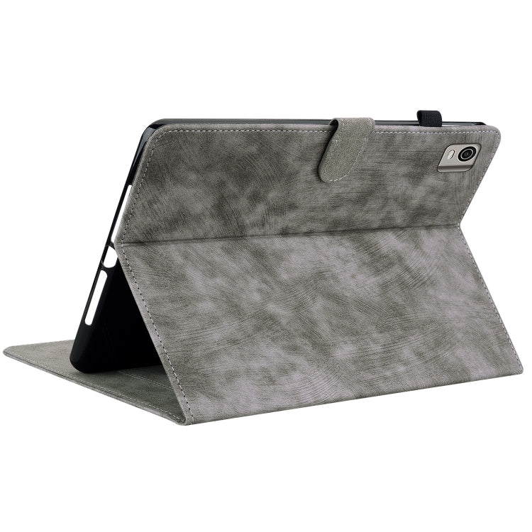 For Nokia T21 Tiger Pattern Flip Leather Tablet Case(Grey) - Nokia by PMC TechLife | Online Shopping South Africa | PMC TechLife | Buy Now Pay Later Mobicred