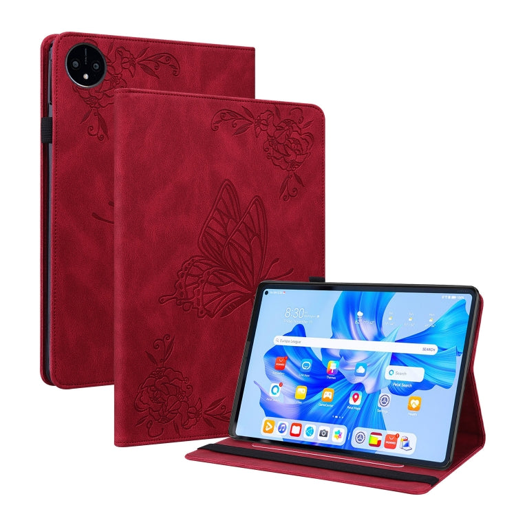For Huawei MatePad Pro 11 2022 Butterfly Flower Embossed Leather Tablet Case(Red) - Huawei by PMC TechLife | Online Shopping South Africa | PMC TechLife | Buy Now Pay Later Mobicred