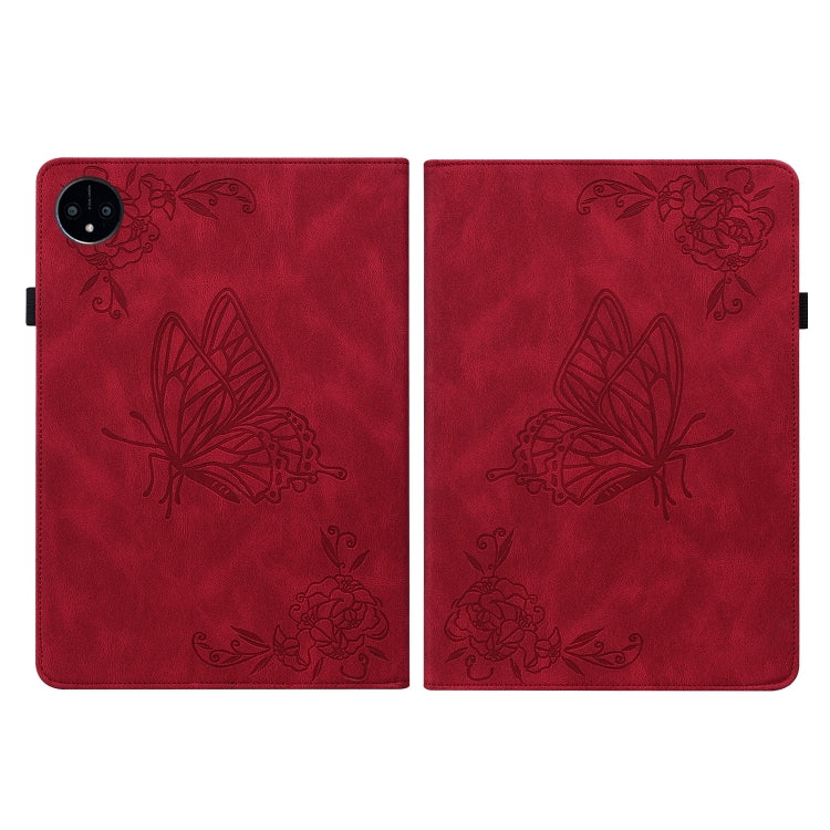 For Huawei MatePad Pro 11 2022 Butterfly Flower Embossed Leather Tablet Case(Red) - Huawei by PMC TechLife | Online Shopping South Africa | PMC TechLife | Buy Now Pay Later Mobicred