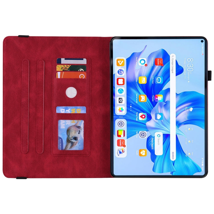 For Huawei MatePad Pro 11 2022 Butterfly Flower Embossed Leather Tablet Case(Red) - Huawei by PMC TechLife | Online Shopping South Africa | PMC TechLife | Buy Now Pay Later Mobicred