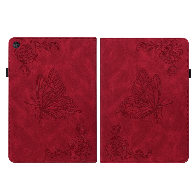 For Huawei MatePad SE Butterfly Flower Embossed Leather Tablet Case(Red) - Huawei by PMC TechLife | Online Shopping South Africa | PMC TechLife | Buy Now Pay Later Mobicred