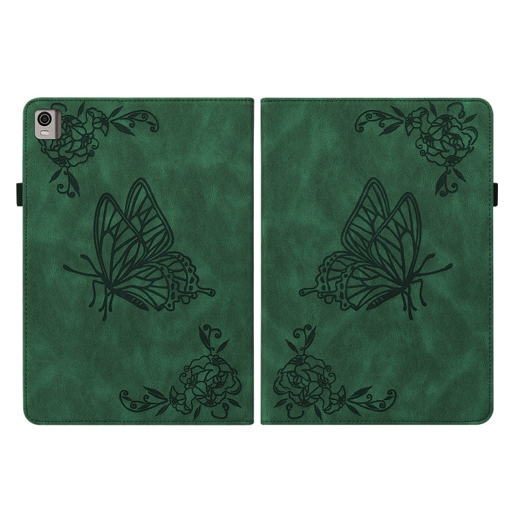 For Nokia T21 Butterfly Flower Embossed Leather Tablet Case(Green) - free shipping - PMC TechLife - Order now!