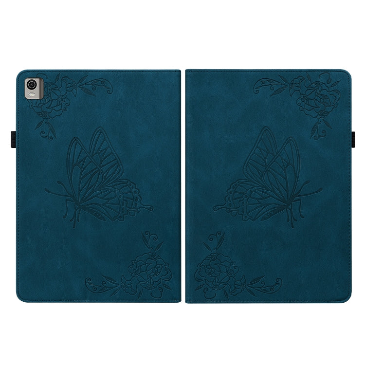 For Nokia T21 Butterfly Flower Embossed Leather Tablet Case(Blue) - free shipping - PMC TechLife - Order now!