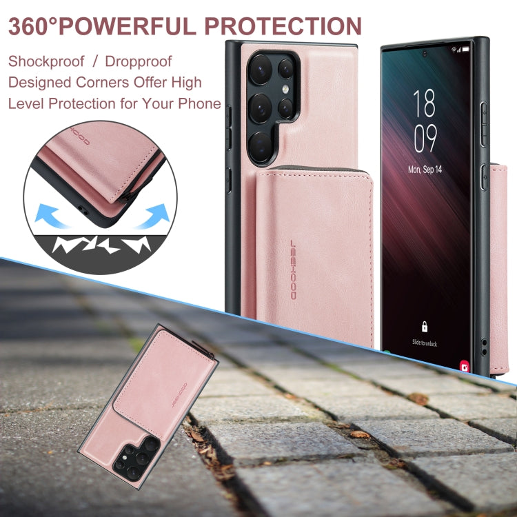 For Samsung Galaxy S24 Ultra 5G JEEHOOD Magnetic Zipper Horizontal Flip Leather Phone Case(Pink) - free shipping - PMC Jewellery - Order now!