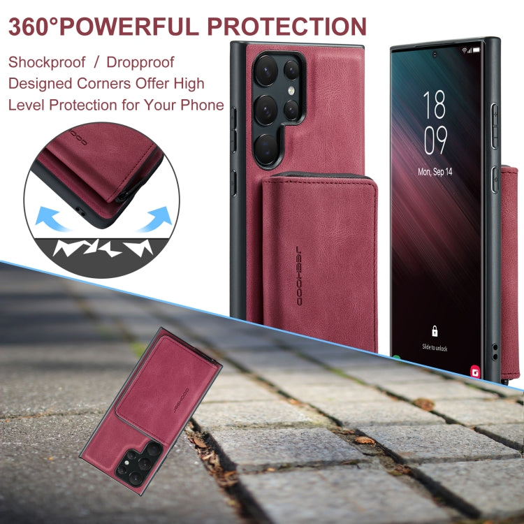 For Samsung Galaxy S24 Ultra 5G JEEHOOD Magnetic Zipper Horizontal Flip Leather Phone Case(Red) - free shipping - PMC Jewellery - Order now!