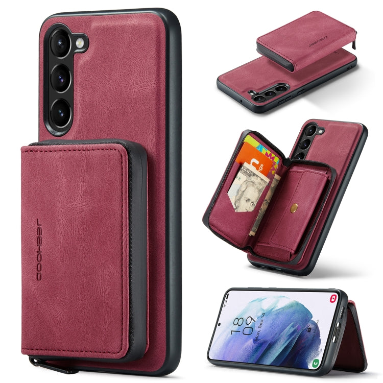 For Samsung Galaxy S24 5G JEEHOOD Magnetic Zipper Horizontal Flip Leather Phone Case(Red) - free shipping - PMC Jewellery - Order now!
